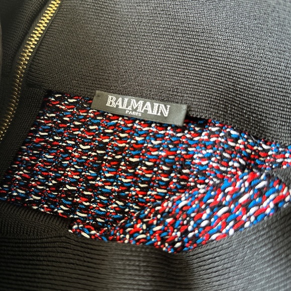 Balmain Fringe Tweed Multicolor Button Pencil Skirt - Picture 4 of 5